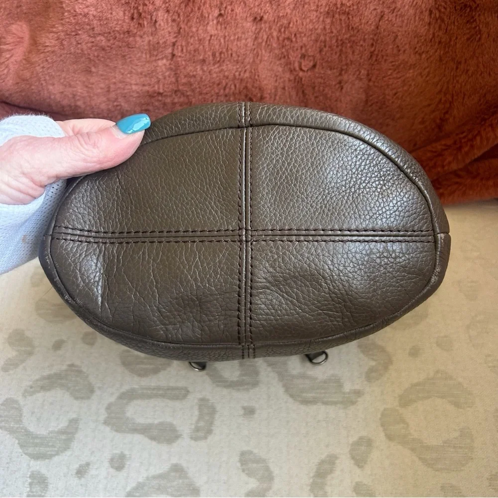 Tignanello Brown Leather Bucket Crossbody Bag